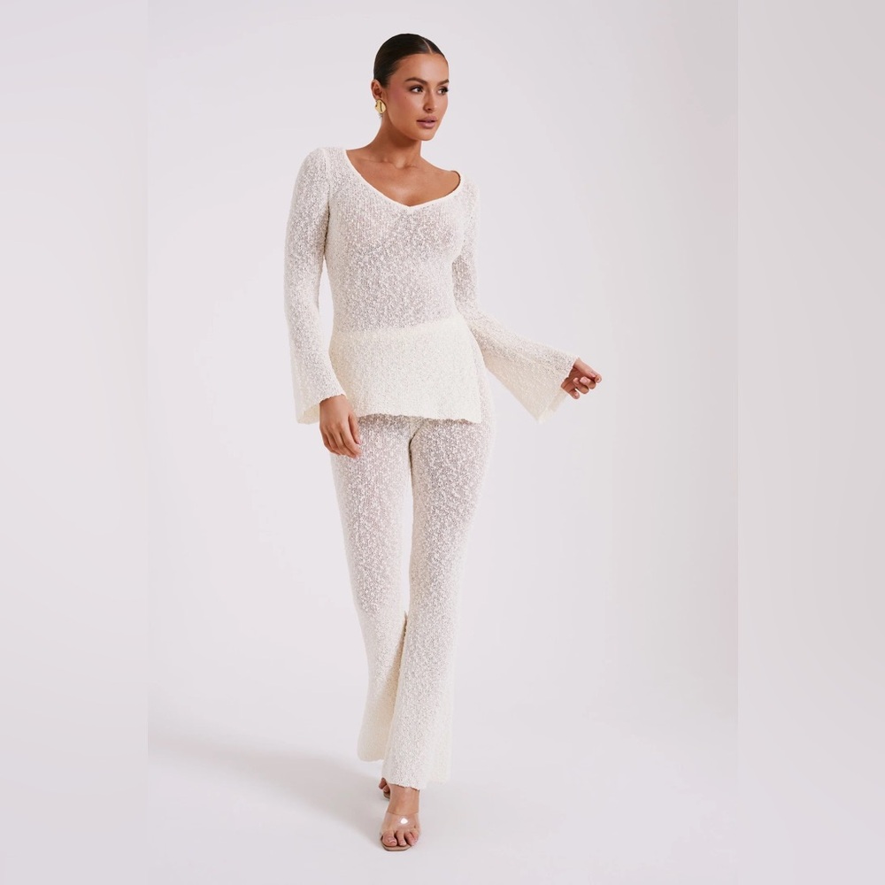 BNWT Irma Flared Boucle Pants & matching Liz Boucle Long Sleeve Top - Picture 4 of 7